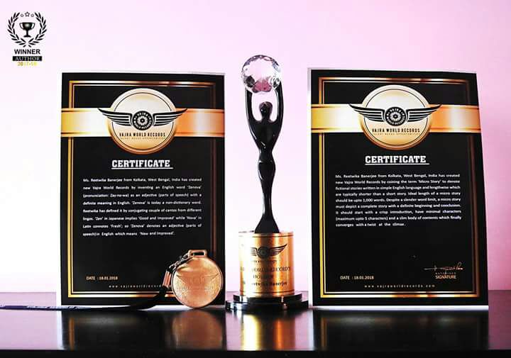 Reetwika's World Record certificates and laurels